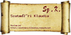 Szatmári Klaudia névjegykártya