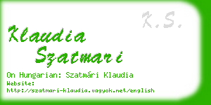 klaudia szatmari business card